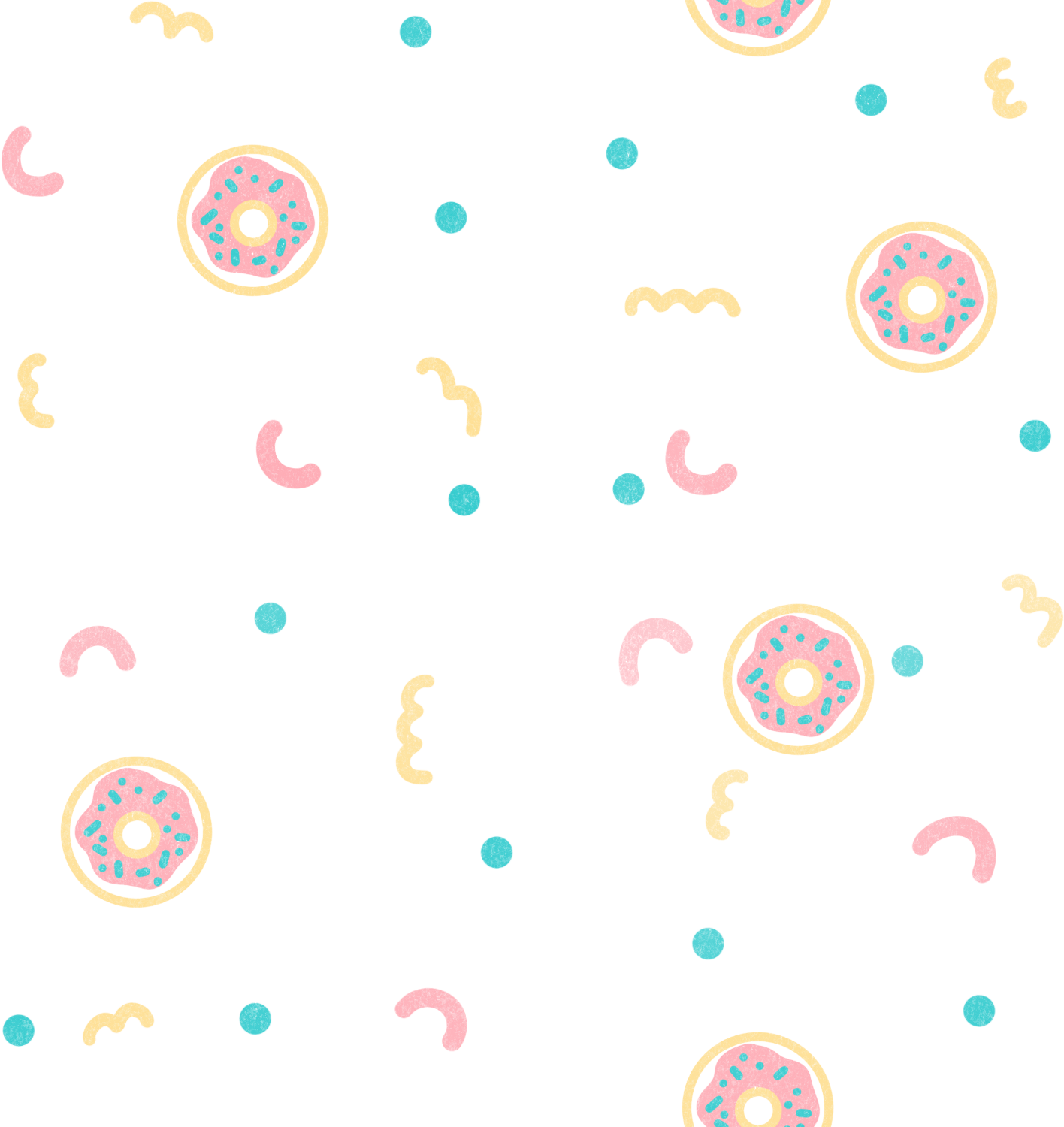 Risograph Birthday Donut Pattern